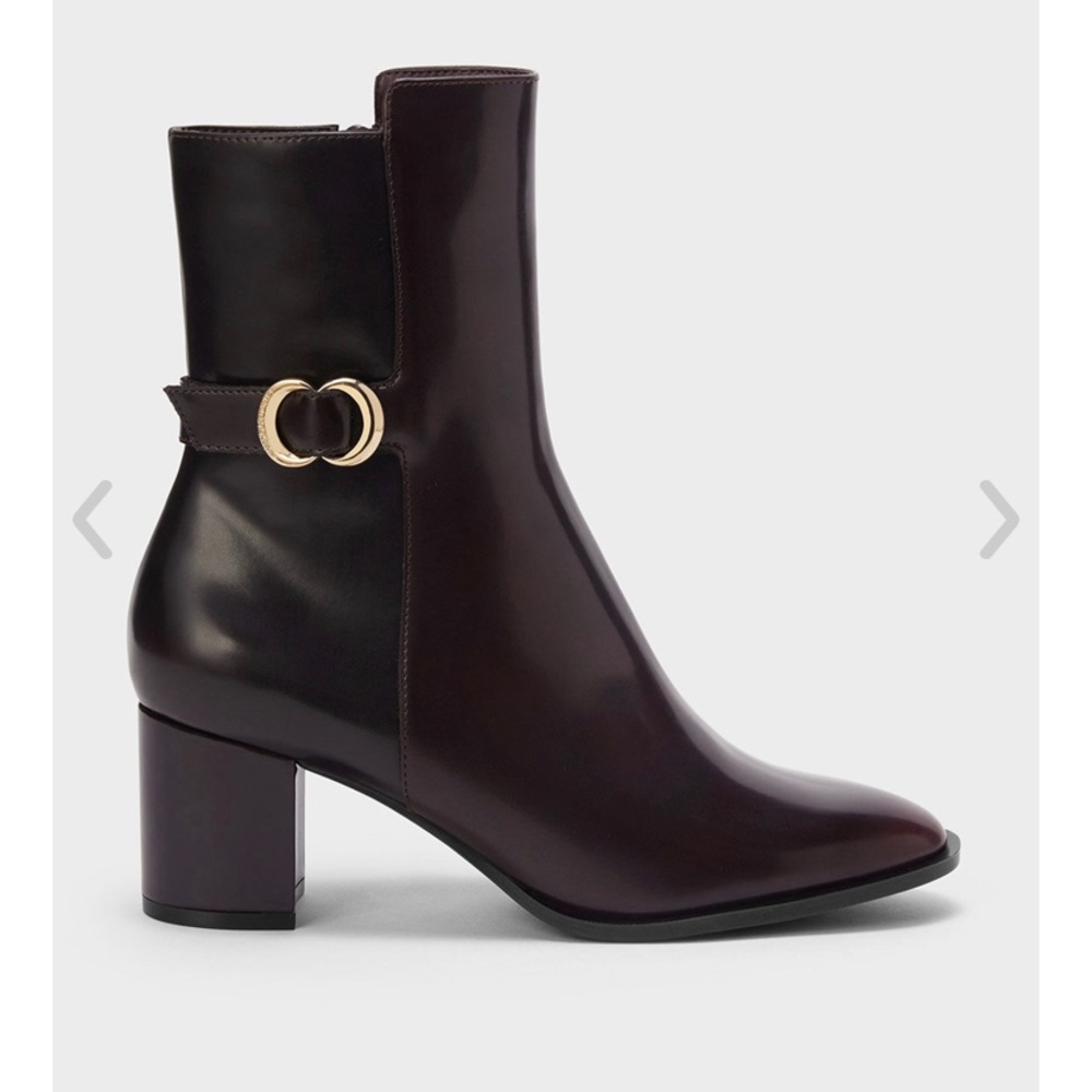 Charles & Keith burgundy booties